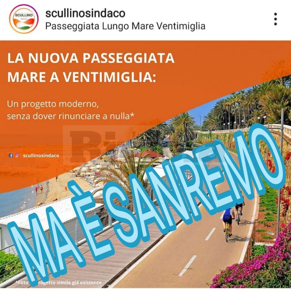 Pista cicalbile Sanremo Ventimiglia gaffe