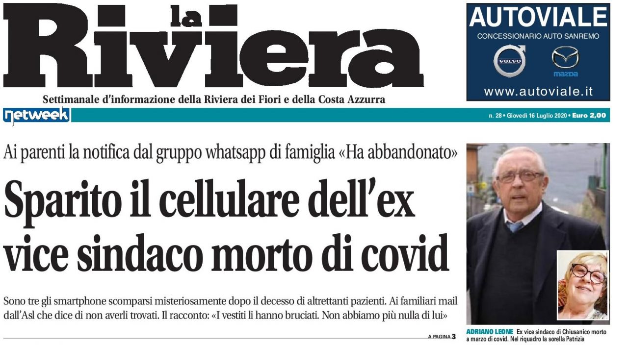 Sparito nel nulla il cellulare dell’ex vice sindaco morto di covid