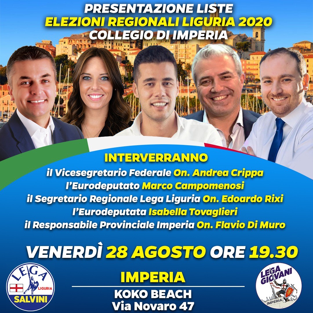 Domani a Imperia la presentazione dei candidati della Lega