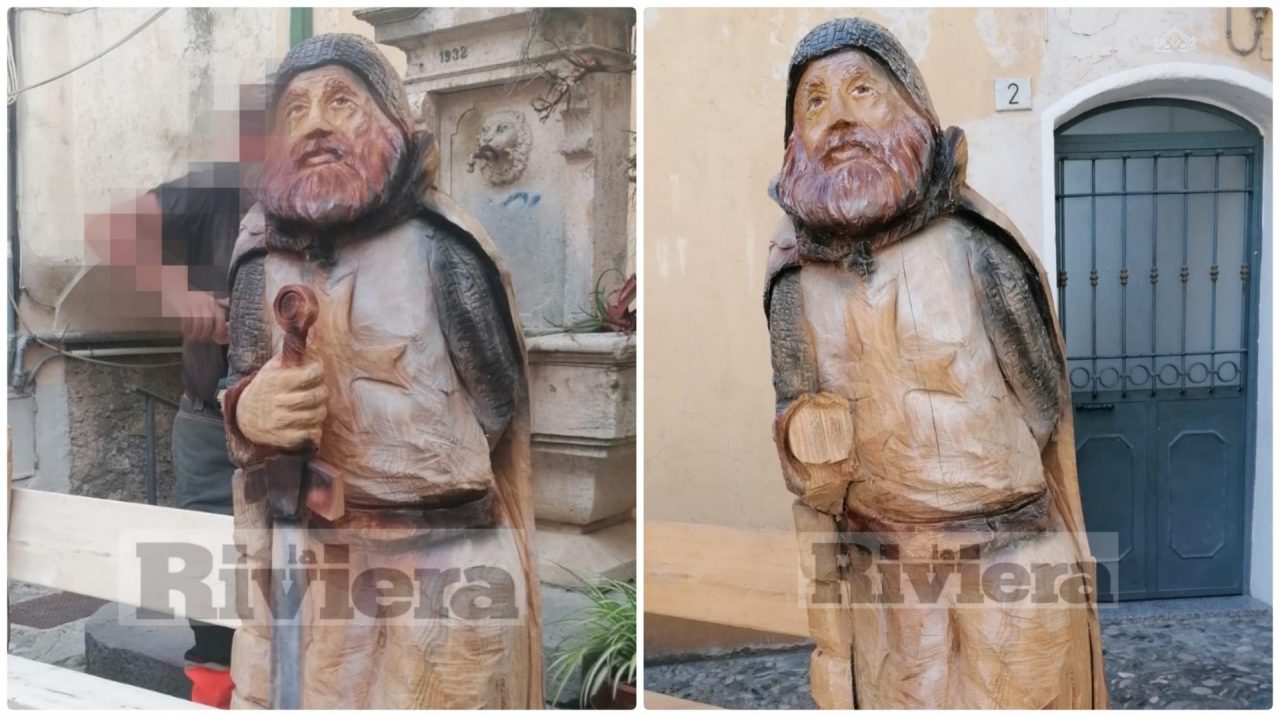 Staccati il braccio e la spada del cavaliere templare dell’artista Brisiu a Ospedaletti
