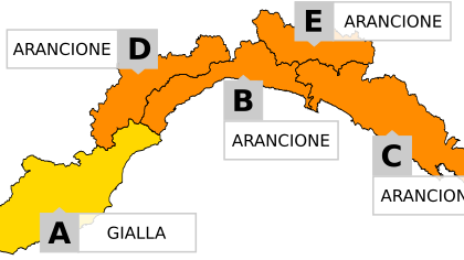 Allerta gialla domani nel Ponente Ligure