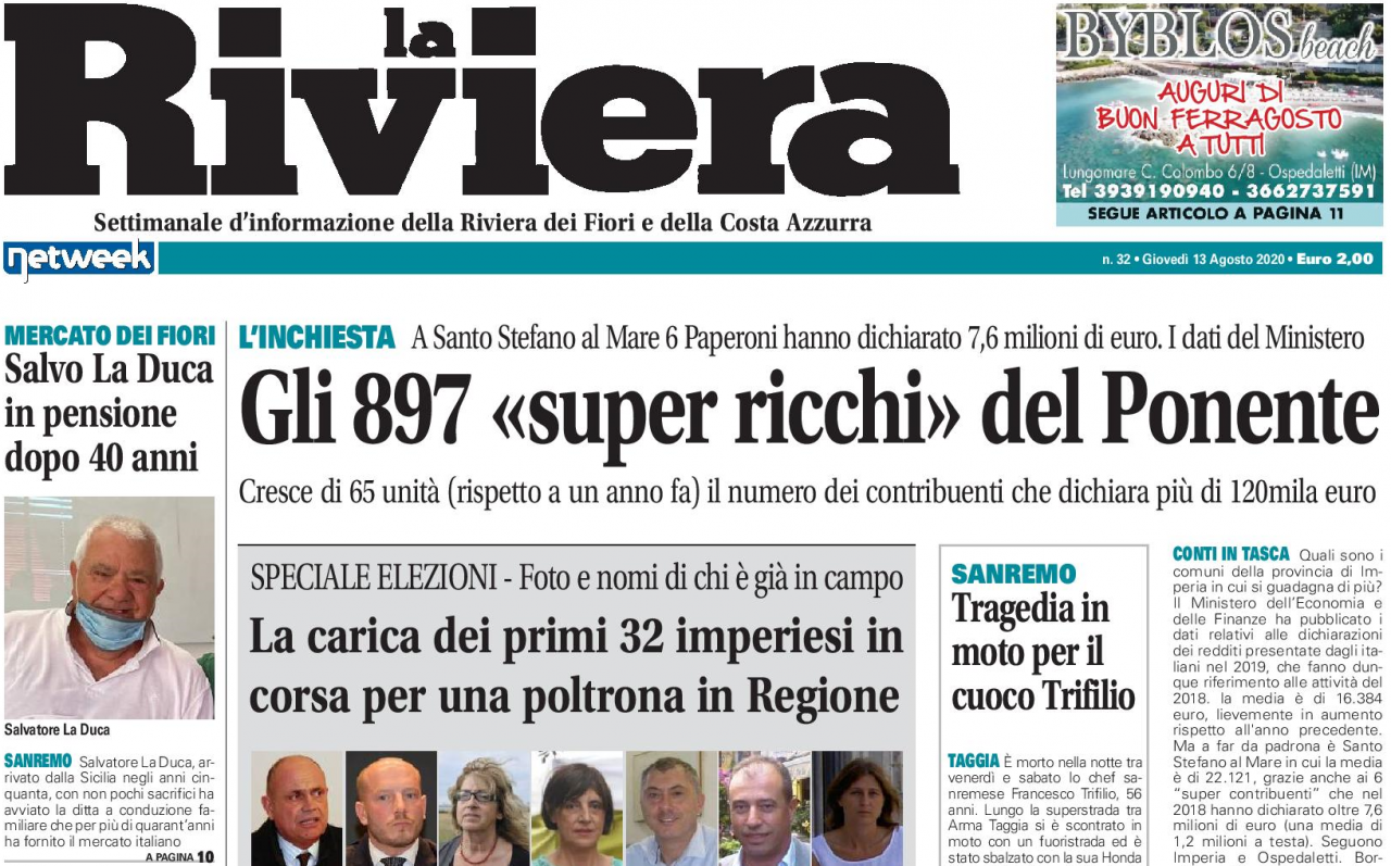 Cresce il numero di “super ricchi” nel ponente, sono 897. I dati del ministero delle Finanze