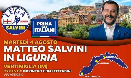 Matteo Salvini martedì sarà a Ventimiglia