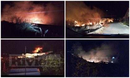 Notte di fuoco tra Camporosso e Sanremo: incendio tra le case vicino "The Mall"