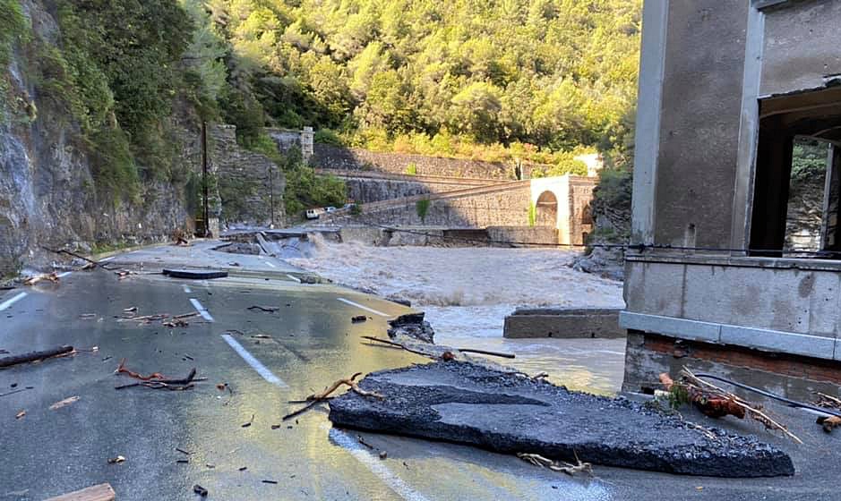 Alluvione Roya statale 20 airole e Olivetta San Michele 2-3 ottobre 2020