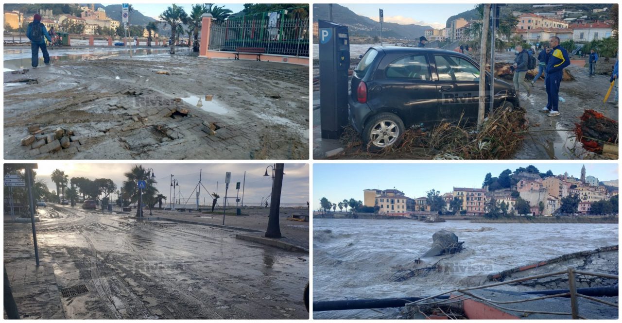Paesi isolati e devastati nelle valli Arroscia e Argentina, Ventimiglia città alluvionata. Foto