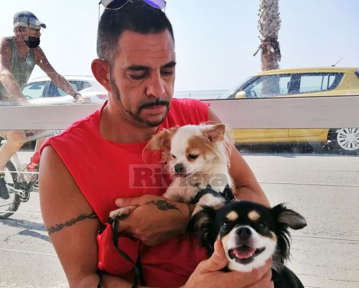 I due cani Chihuahua lo salvano dalla piena del Roya a Ventimiglia. Foto