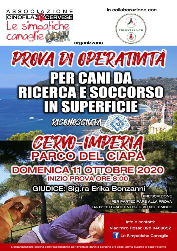 A Cervo prova operativa di ricerca e soccorso