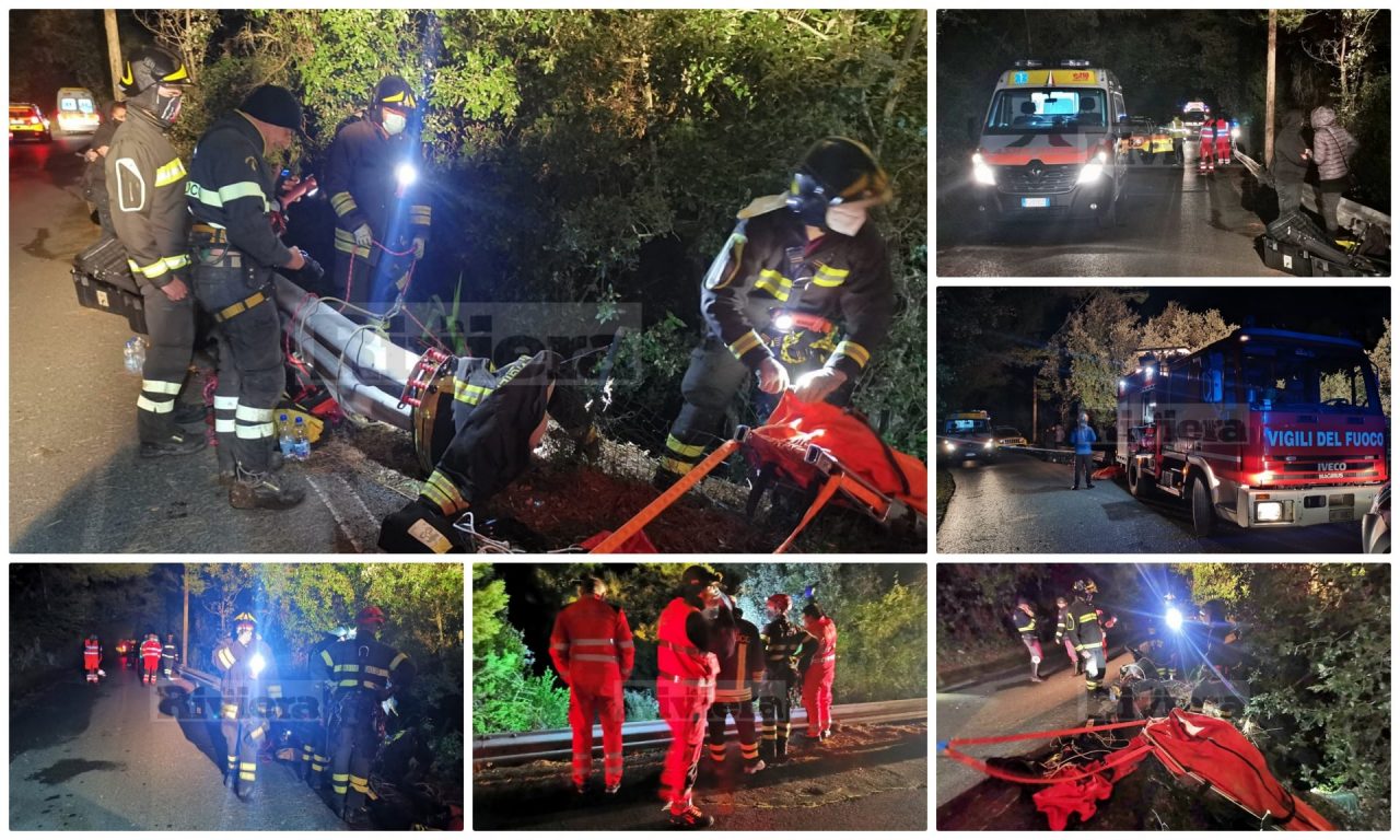 Coppia precipita nella scarpata a Sanremo: morto un 26enne, gravissima la compagna. Foto e Video