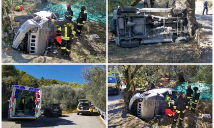 Precipitano col fuoristrada nella fascia: feriti padre e figlio a Ventimiglia. Video