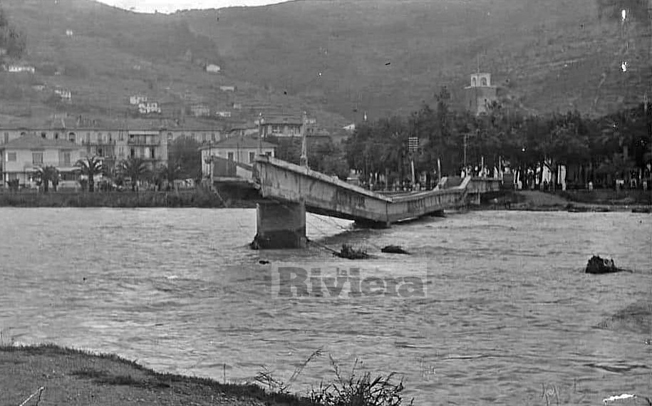 Passerella distrutta nel 1958 Ventimiglia alluvione