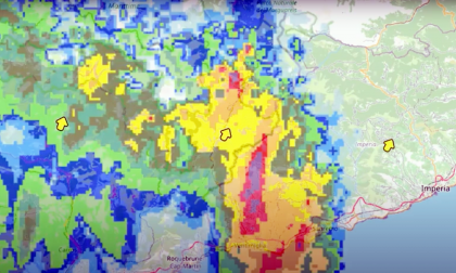 Le incredibili immagini meteoradar della tempesta Alex che ha devastato il Ponente. Video