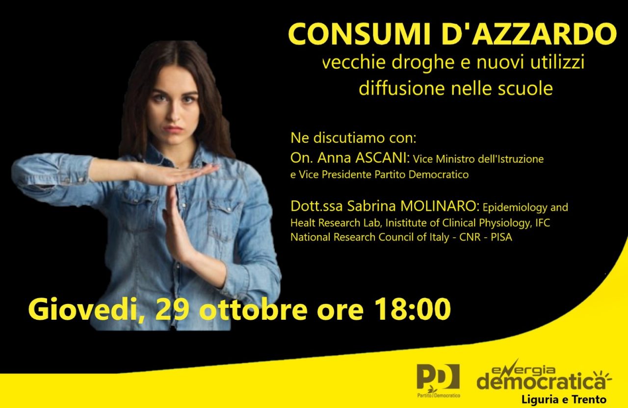 La droga nelle scuole, conferenza col vice ministro Ascani