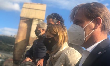 Marco Scajola a Taggia per un sopralluogo sull'argine franato
