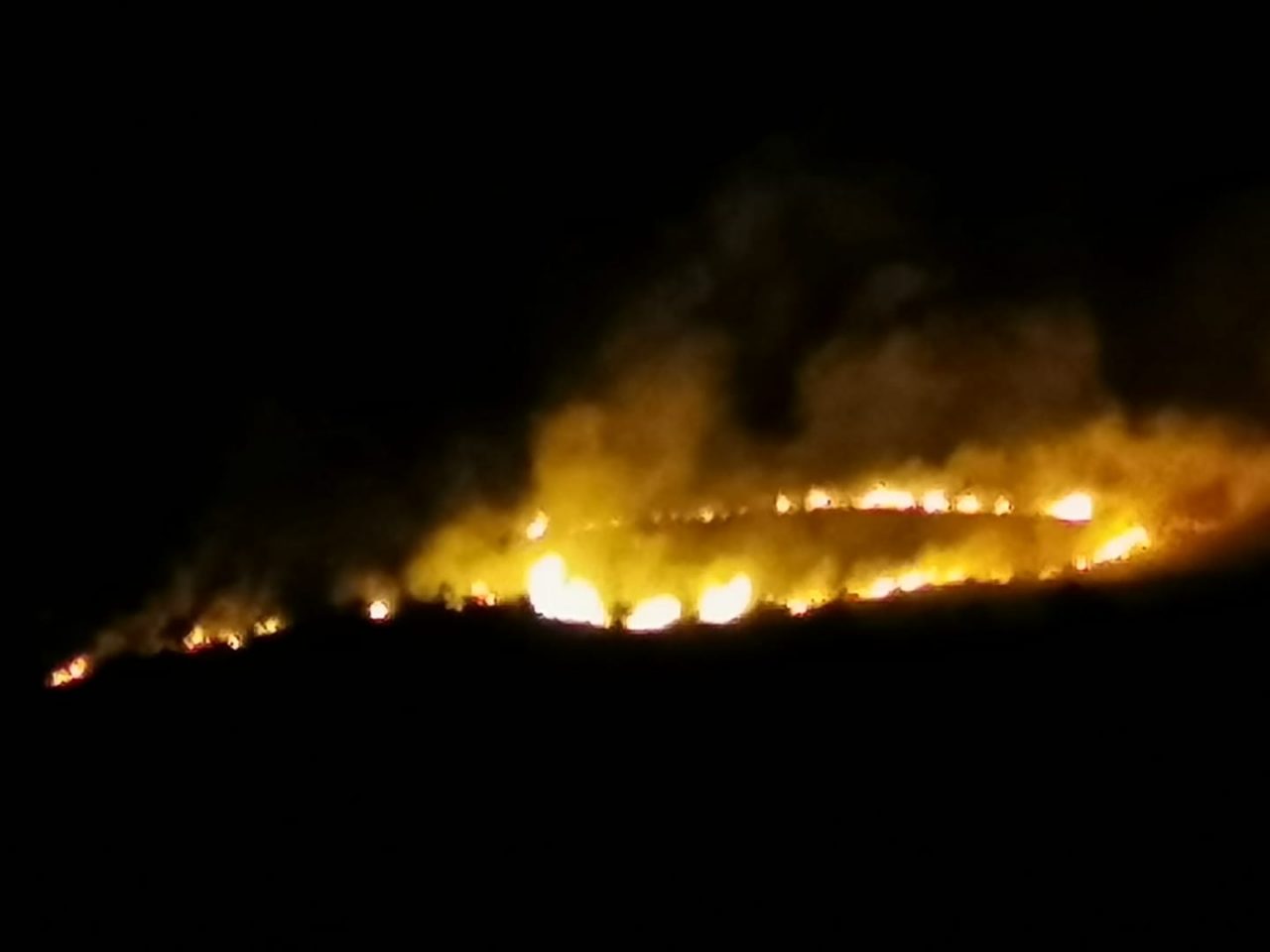 Rogo di sterpaglie nell’entroterra di Imperia
