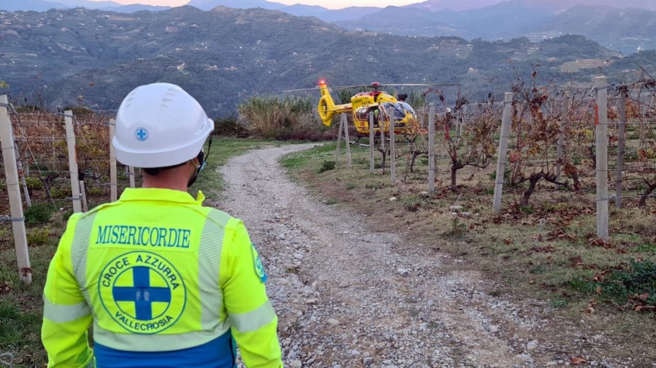 Ciclista cade a Castellaro