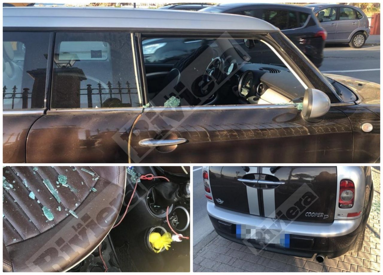 Furto con spaccata su una Mini Cooper posteggiata sul lungo Roya