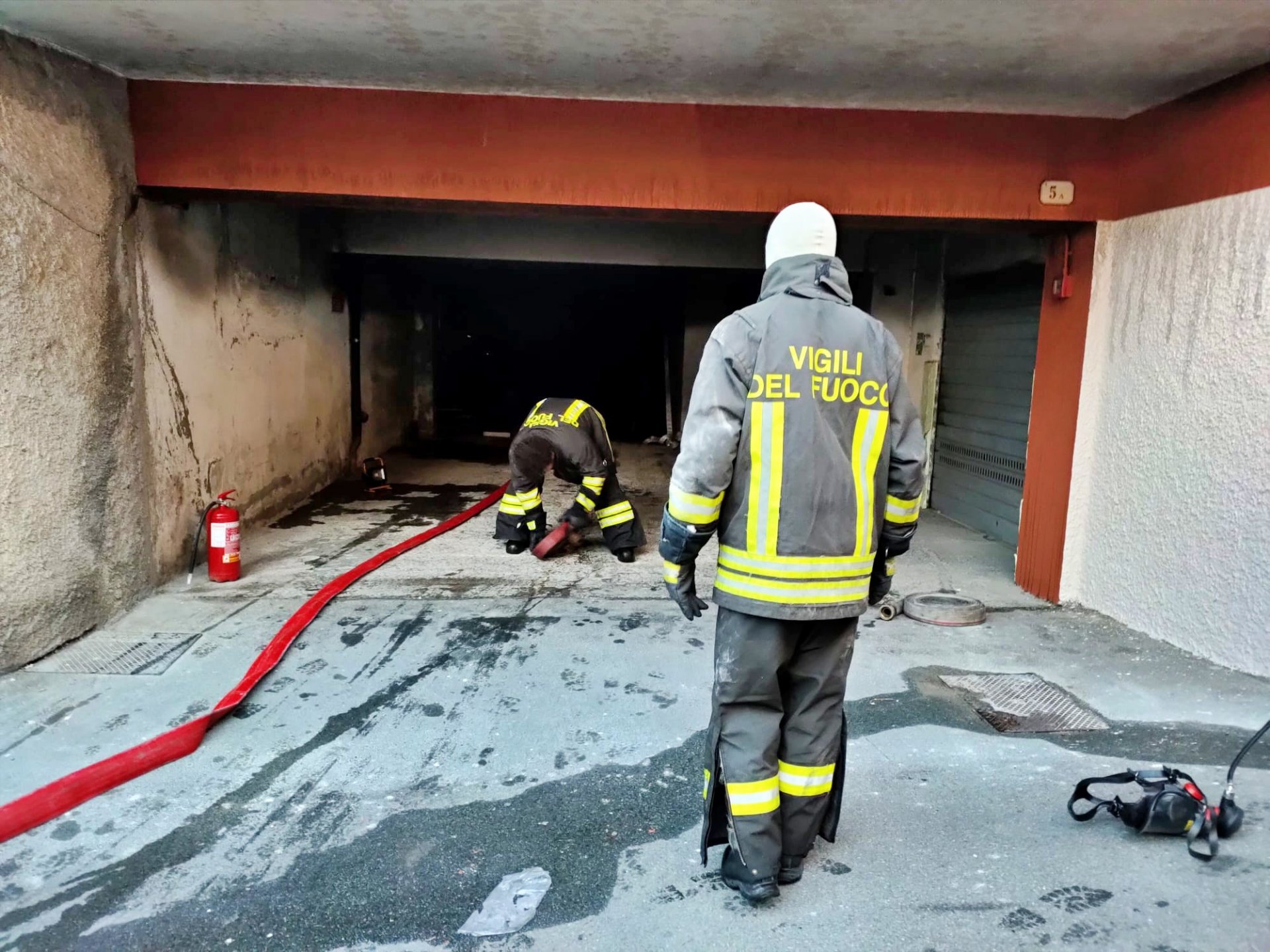 Incendio autorimessa San Secondo Ventimiglia