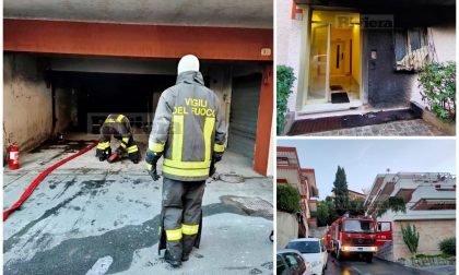 Brucia garage con solventi a Ventimiglia, sfiorata la tragedia e 4 in ospedale. Video
