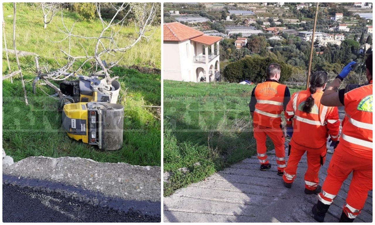 Sanremo: operaio si lancia dal rullo compressore “impazzito” grave al Santa Corona