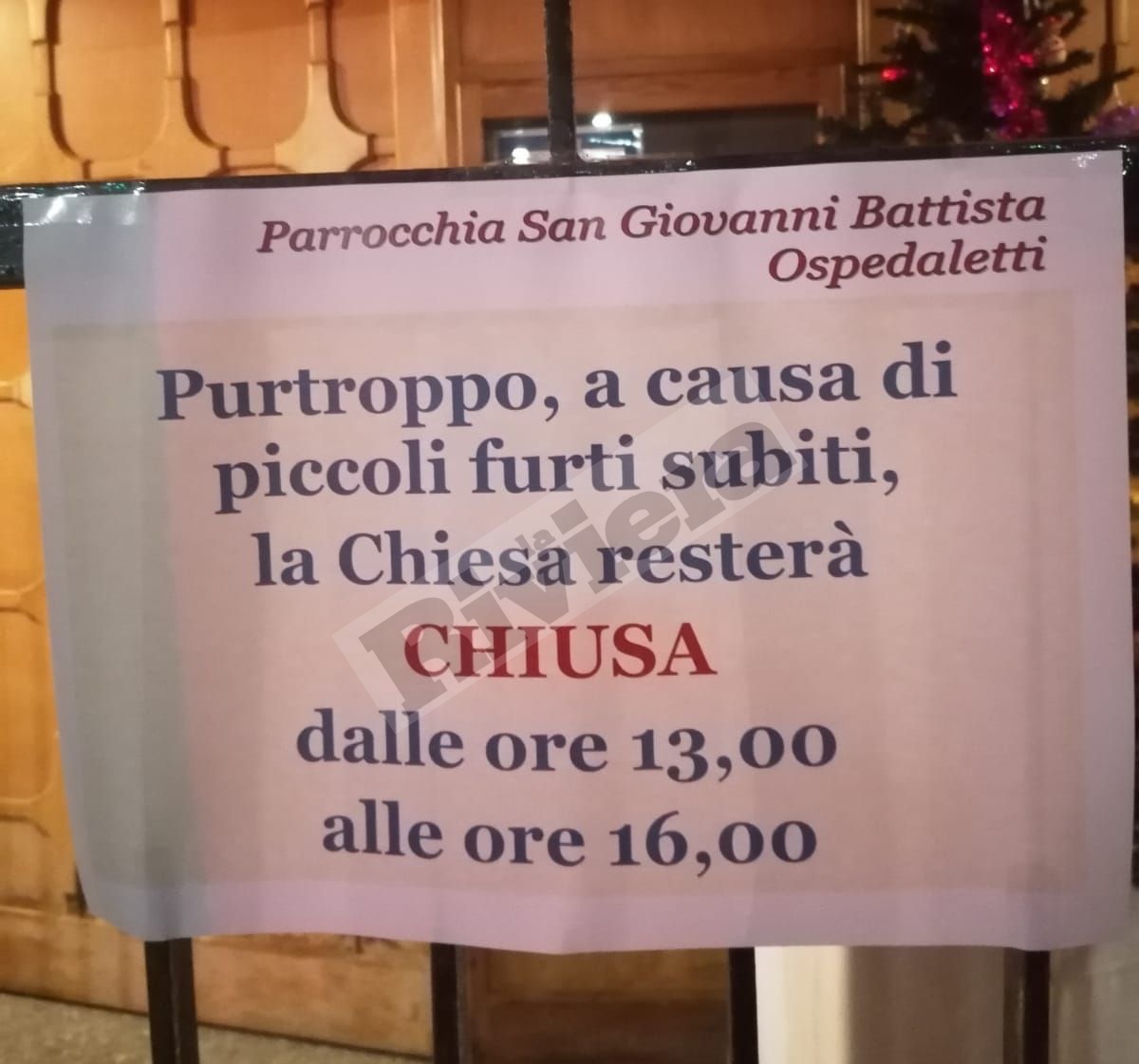 Troppi furti in chiesa: il parroco è costretto a chiudere le porte