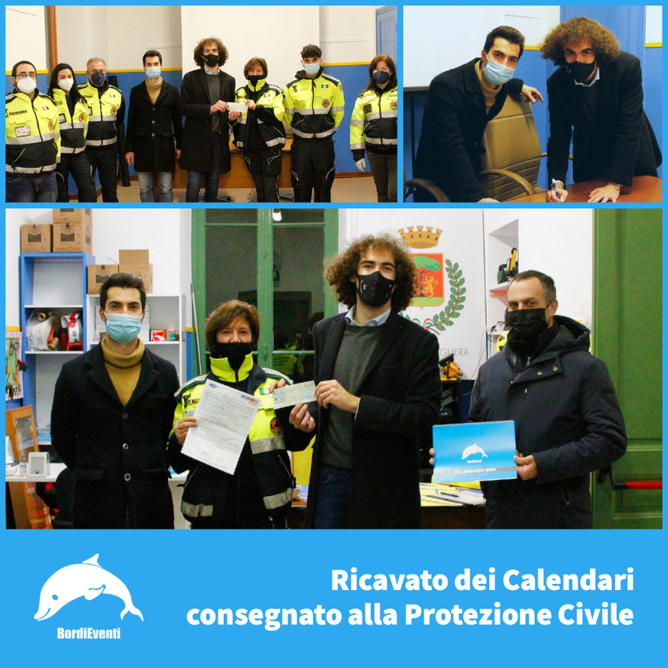BordiEventi dona il ricavato della vendita di calendari alla Protezione civile