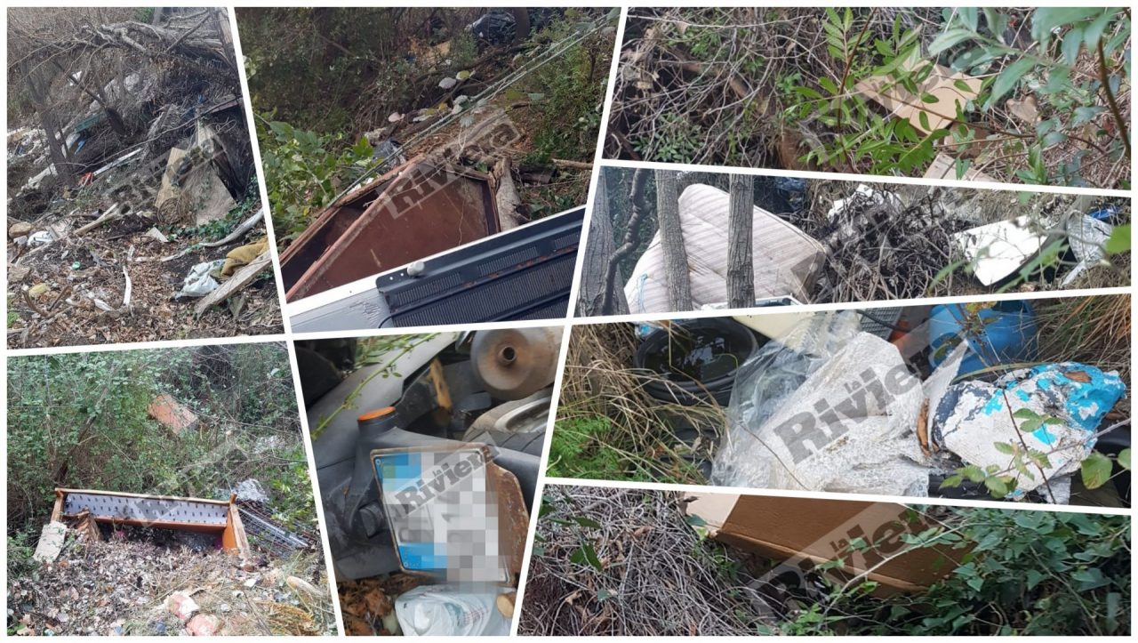 Carcasse di scooter, divani e montagne di rifiuti: a Ventimiglia una discarica a cielo aperto