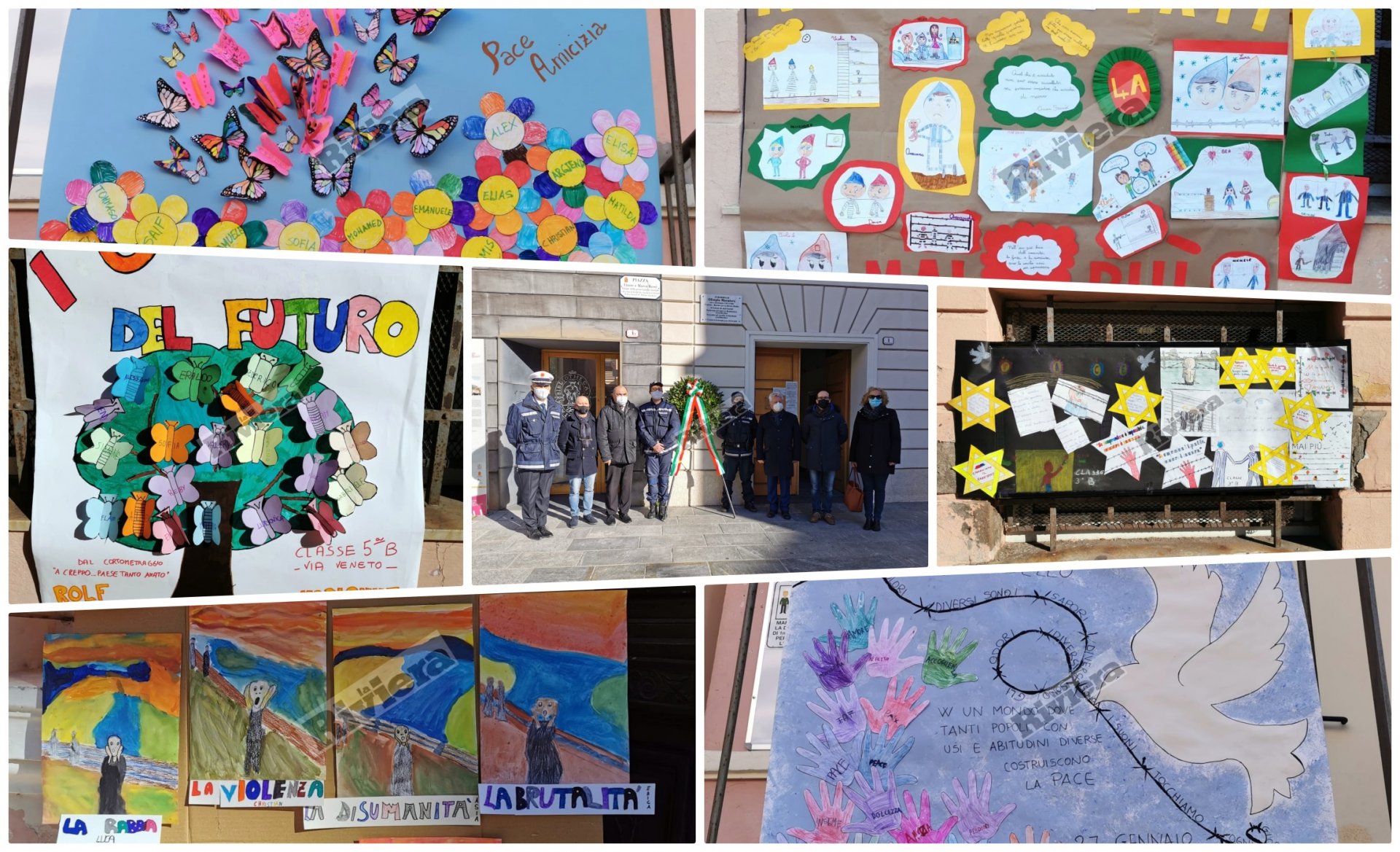 Giornata della memoria Ventimiglia gennaio 2021 Collage