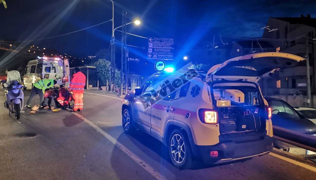 Incidente in scooter in via Val D’Olivi a Sanremo, ferito un uomo