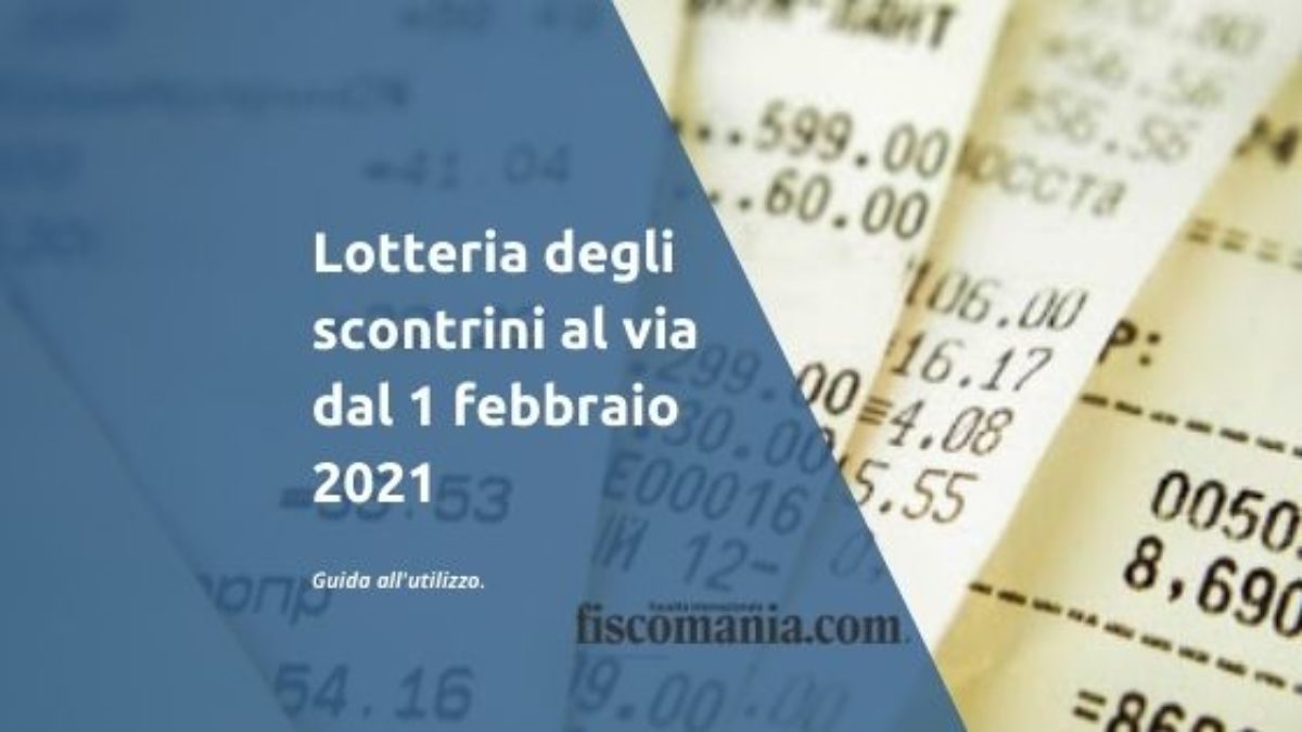 Da domani il via alla Lotteria degli Scontrini