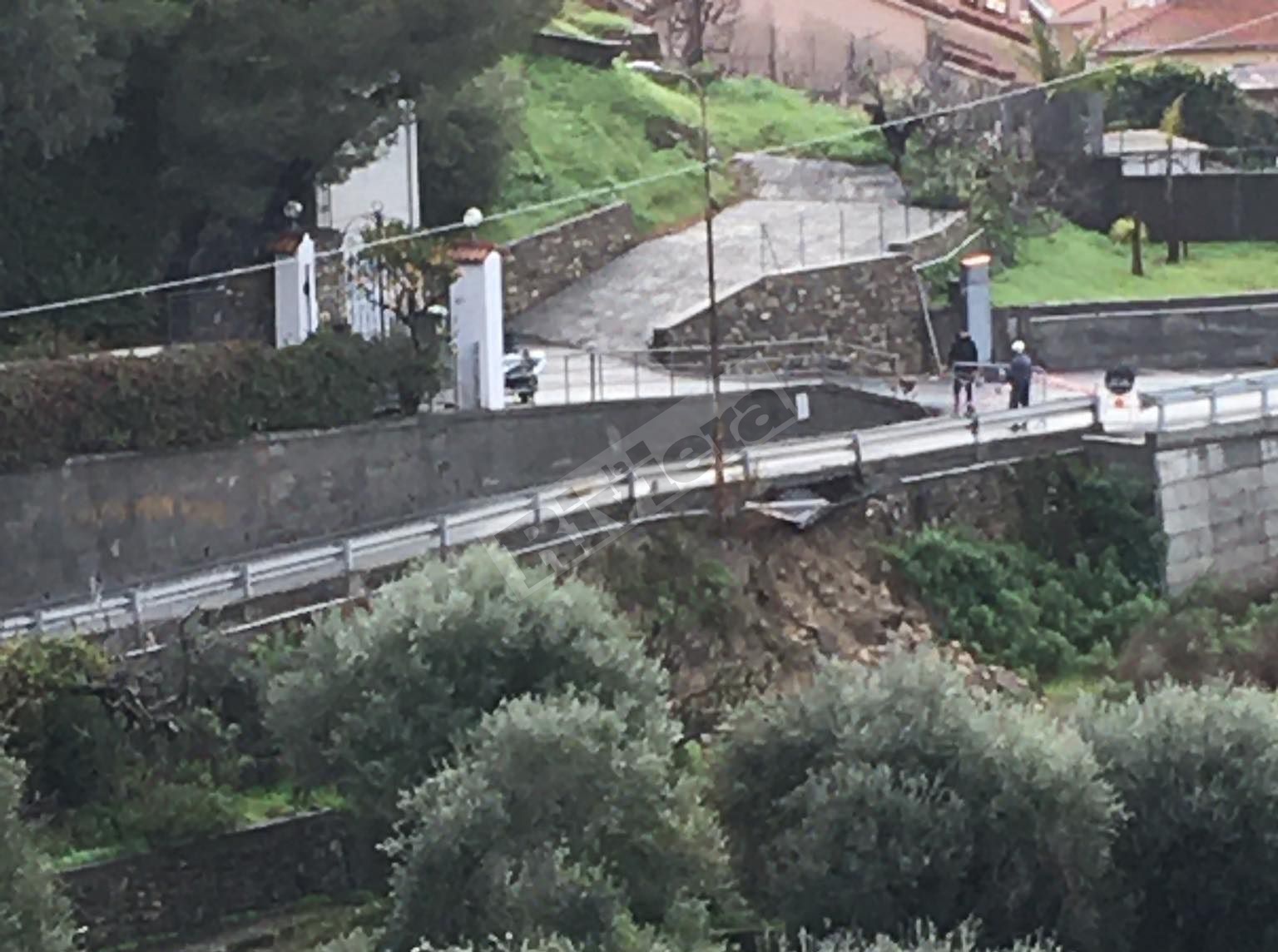 Strada franata Bussana vecchia maltempo gennaio 2021