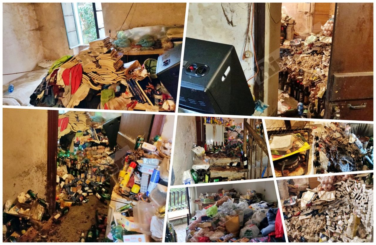 Incendio nella casa di un “accumulatore seriale”, proprietario finisce in ospedale. Foto