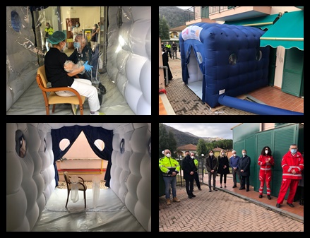 Alla casa di riposo arriva la cabina mobile degli abbracci