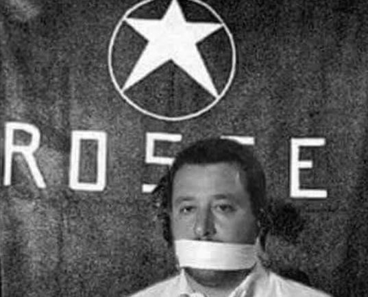 Il fotomontaggio di Salvini imprigionato come Moro scatena la Lega ligure
