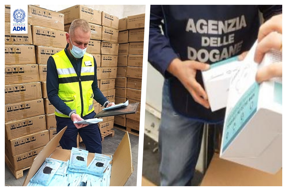 Bloccate dai doganieri 1,3 milioni di mascherine cinesi con “indicazioni fallaci”