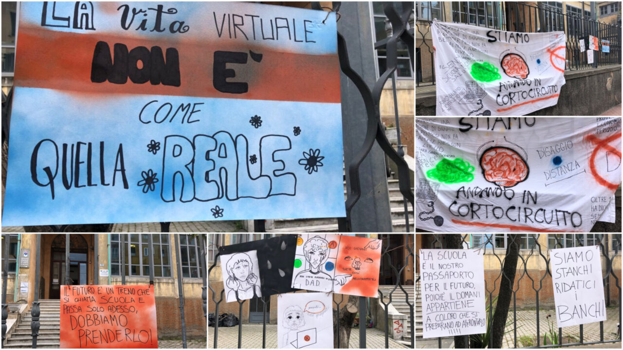 Protesta gentile degli studenti del Liceo Artistico