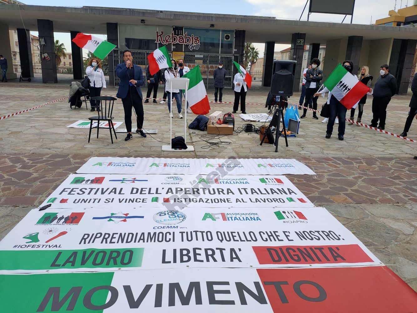 Movimento Imprese Italiane manifestazione Sanremo marzo 2021
