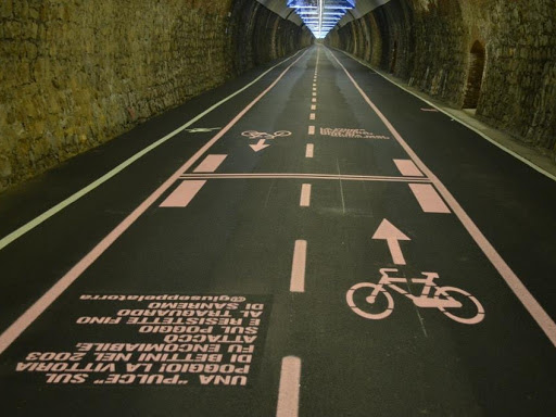 Tratto di pista ciclabile chiusa per lavori a Ospedaletti