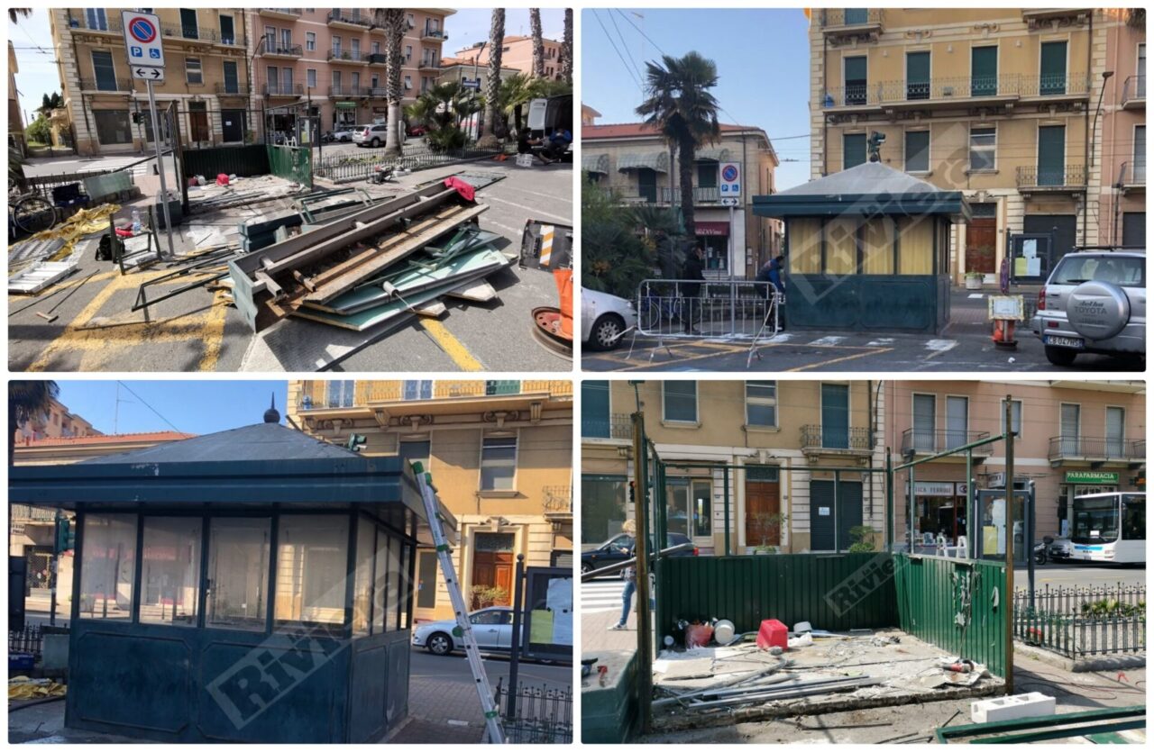 Demolito lo storico chiosco di piazza del Mercato a Vallecrosia
