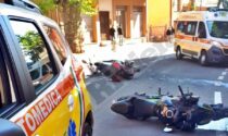 Schianto moto contro scooter, feriti due uomini di 45 anni