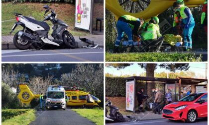 Schianto scooter e auto sull'Aurelia: ragazzo trasportato in elicottero al Santa Corona