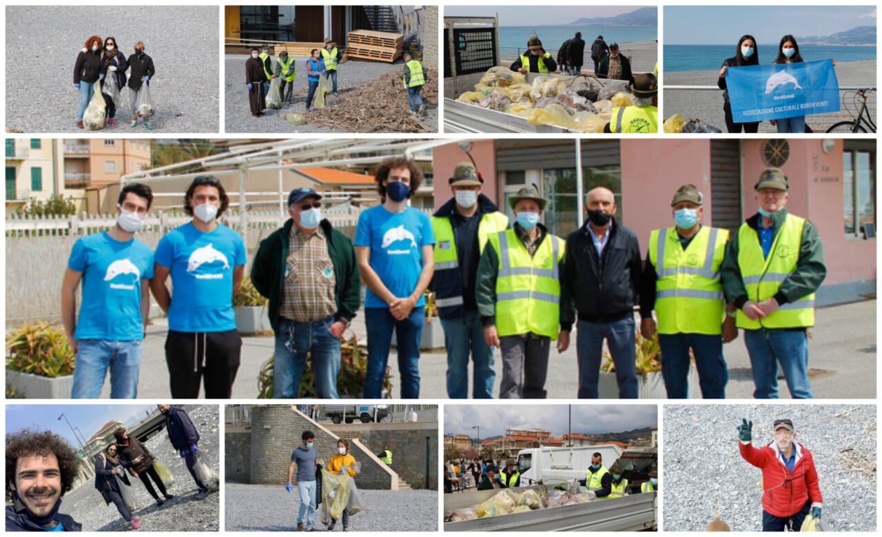 La pulizia delle spiagge dei volontari di BordiEventi. Foto