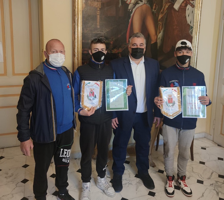 Due boxeur premiati a Palazzo Bellevue dall’assessore Faraldi
