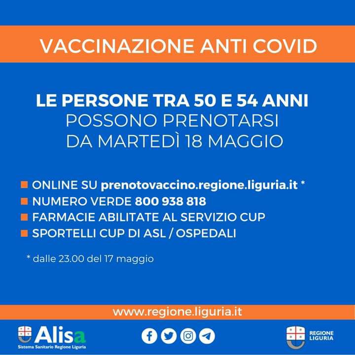 Da oggi prenotazioni per vaccino over 50