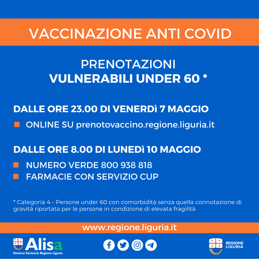 Prenotazioni vaccinazioni under 60 ecco come fare