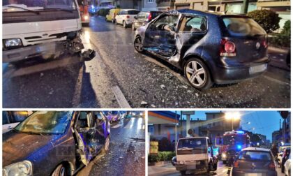 Camion si schianta contro auto sull'Aurelia a Bordighera, ferita una donna