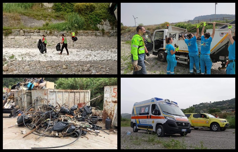 I ragazzi del Soccorso Alpino puliscono il fiume Nervia