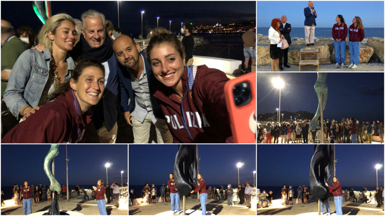 Inaugurata la statua della Sirenetta sul molo di Oneglia