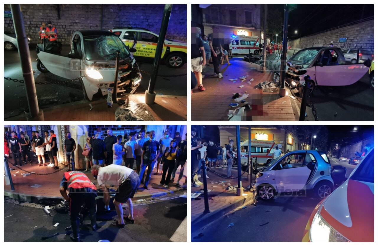 Schianto in corso Genova a Ventimiglia tra una Smart e uno scooter, un ferito grave