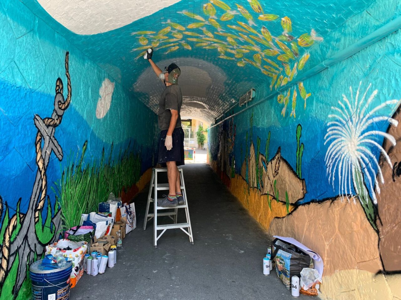 A Cervo un murales che racconta i fondali del ponente